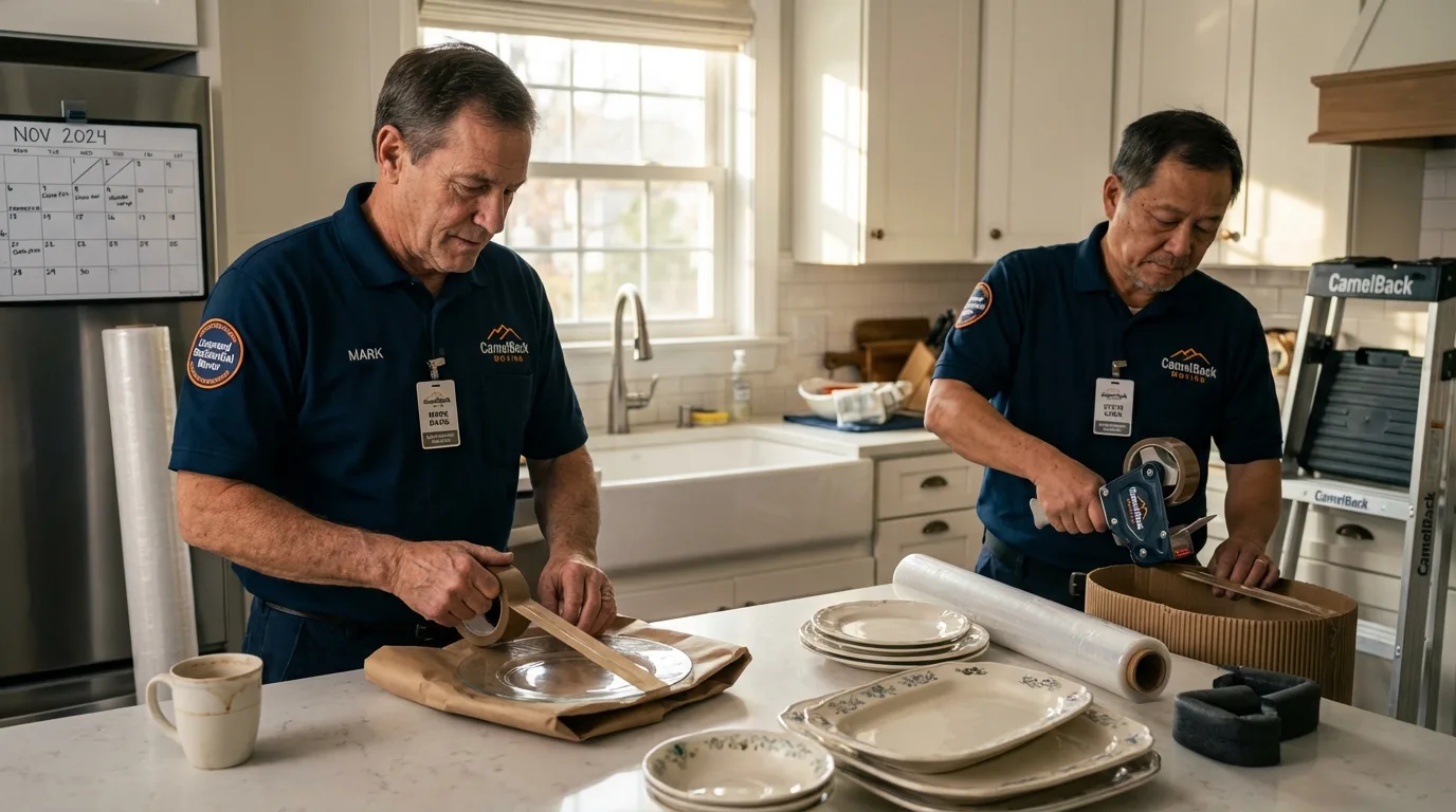 Professional crew packing kitchen dishware in Grand Bay, AL